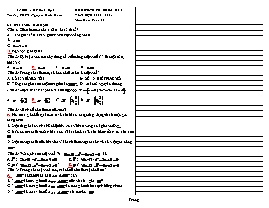 Đề cương thi giữa kỳ I môn Toán 10 - Năm học 2022-2023 - Trường THPT Nguyễn Đình Chiểu